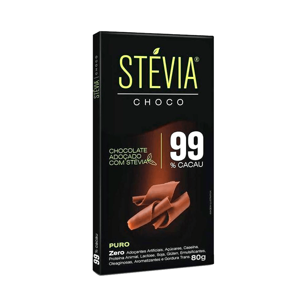 Chocolate 99% Cacau Stévia 80g Genevy