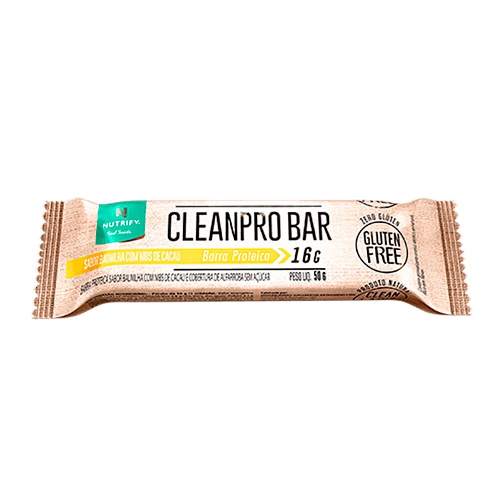 Cleanpro Bar Sabor Baunilha com Nibs de Cacau 50g Nutrify