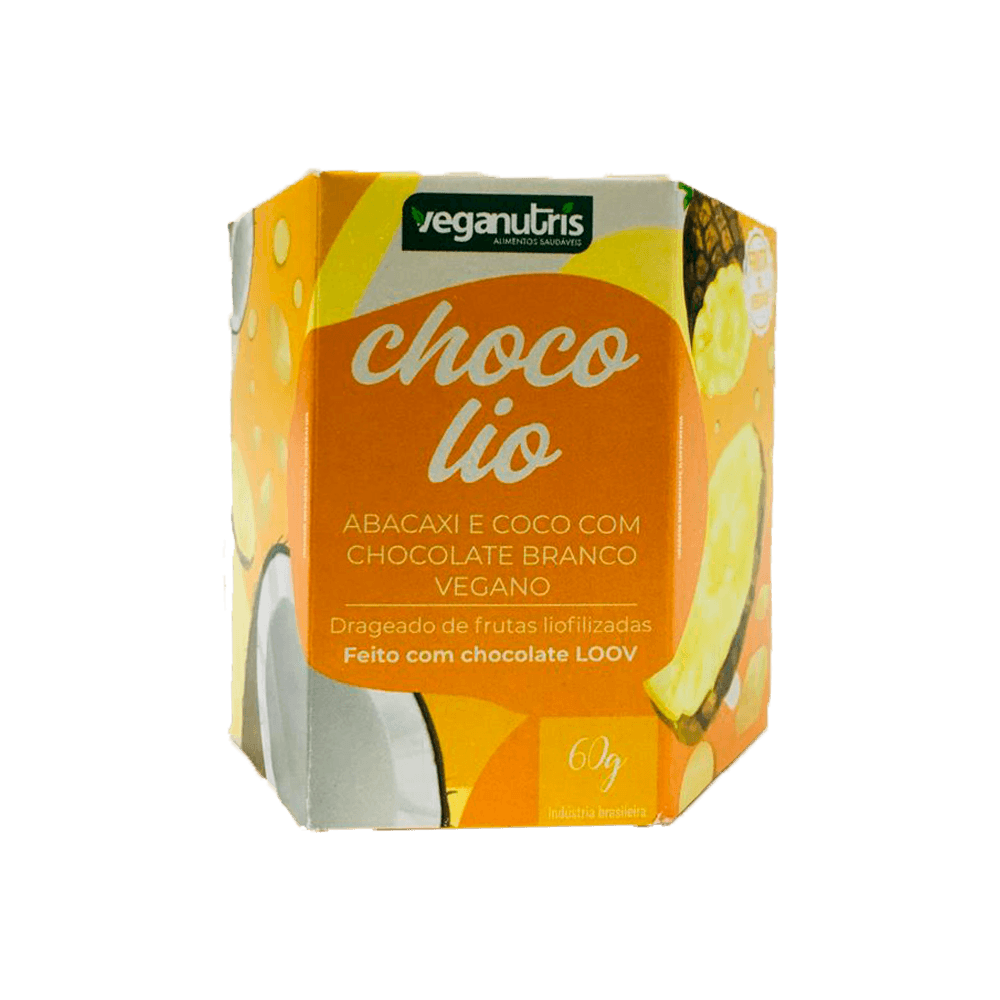 Choco Lio Abacaxi e Coco com Chocolate Branco Loov 60g Veganutris