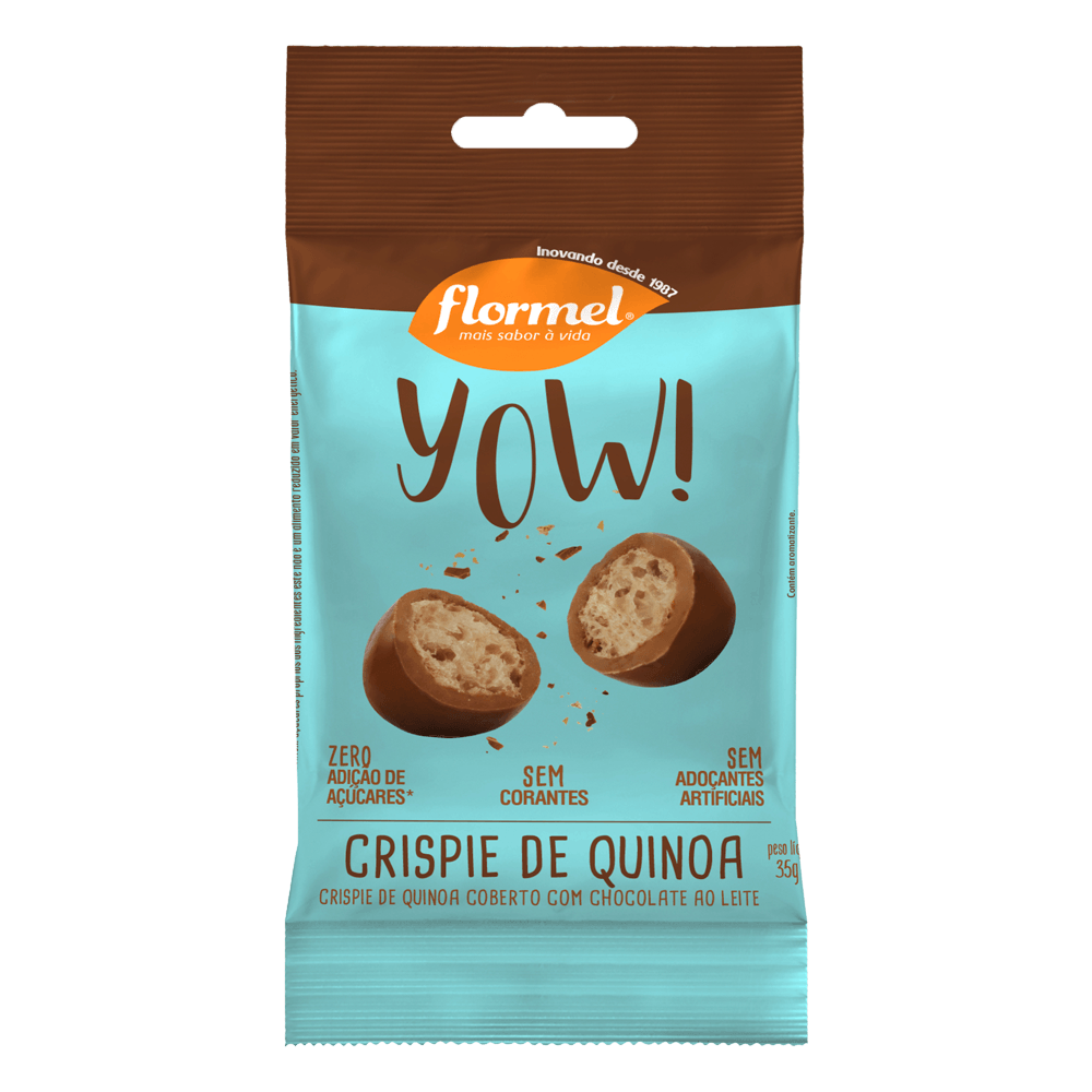 Yow Crispie de Quinoa com Chocolate ao Leite 35g Flormel