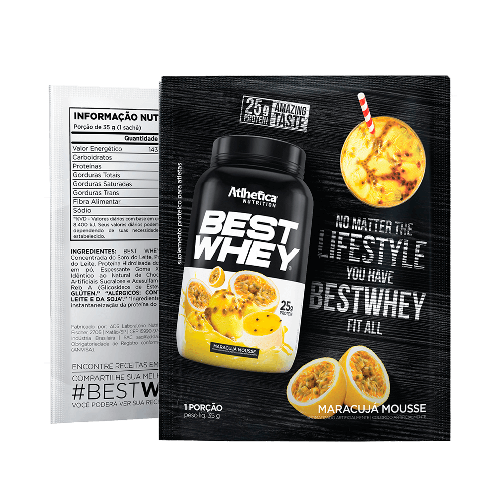 Sachê Best Whey Mousse De Maracujá 35g Atlhetica Nutrition Sachê Best Whey Mousse De Maracujá 35g Atlhetica Nutrition