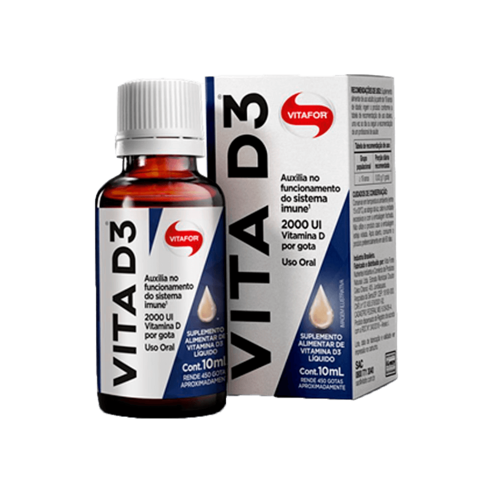 Vitamina D Vita D3 em Gotas 10ml Vitafor