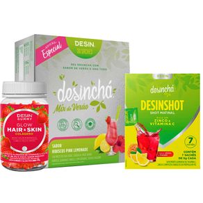 Desincha-Kit-Hello-Beauty-Desin-Gummy-Hair-Skin-Glow----Desinshot-7-Dias---Desincha-Mix-de-Verao-Hibiscus-Pink-Lemonade