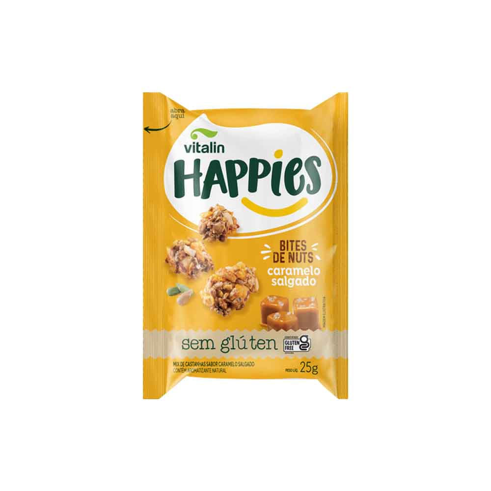 Happies Bites de Nuts Caramelo Salgado 25g Vitalin