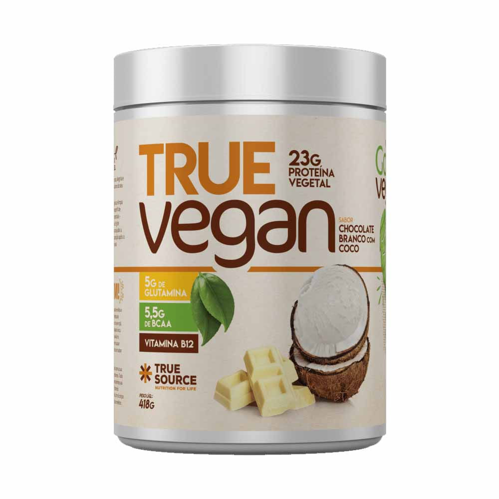 Proteína Vegana True Vegan Chocolate Branco com Coco 418g True Source