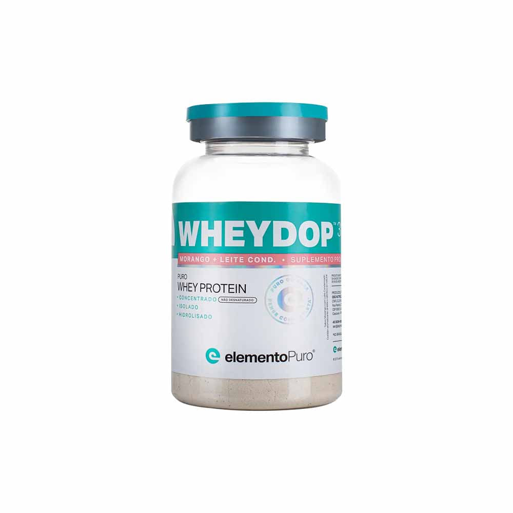 Wheydop Whey Protein 3W Sabor Morango com Leite Condensado 27g Elemento Puro
