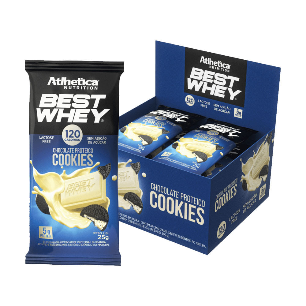 Best Whey Chocolate Proteico Chocolate Branco Cookies 25g Atlhetica Nutrition