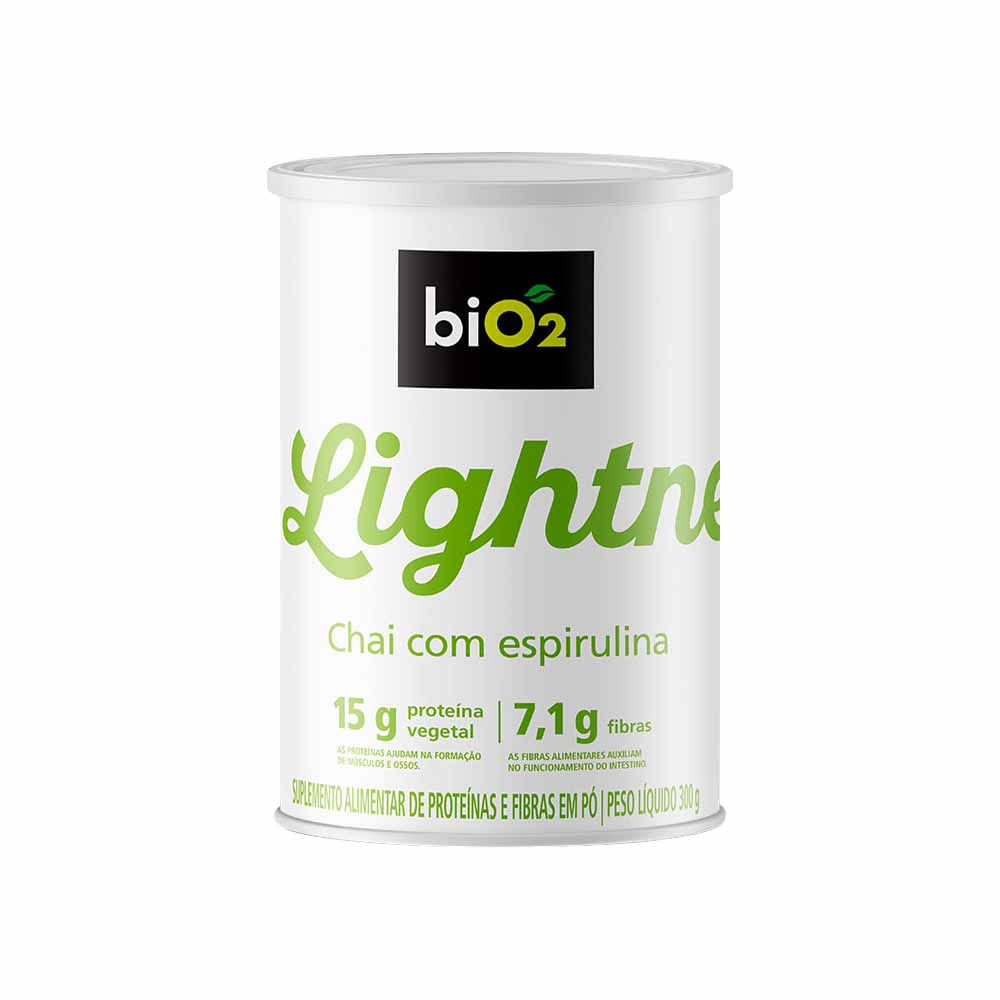 Lightness Suplemento Vegetal Proteínas e Fibras Sabor Chai com Espirulina 300g Bio2