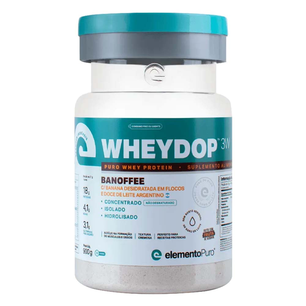 Wheydop Whey Protein 3W Sabor Banoffee 900g Elemento Puro
