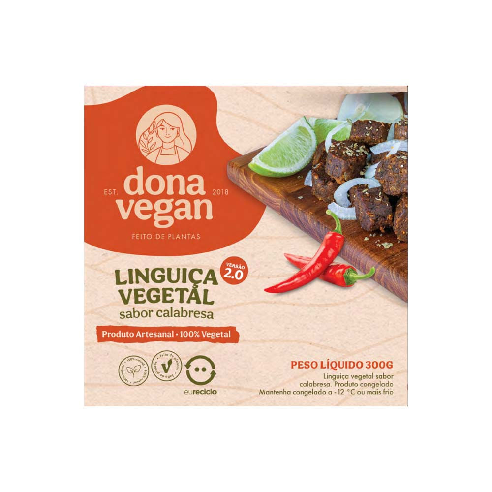 Linguiça Vegetal Sabor Calabresa 300g Dona Vegan