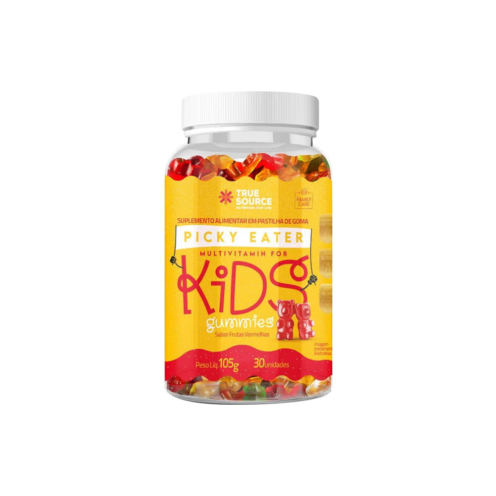 Multivitamínico Kids Gummies Sabor Frutas Vermelhas 30 Gummies True Source