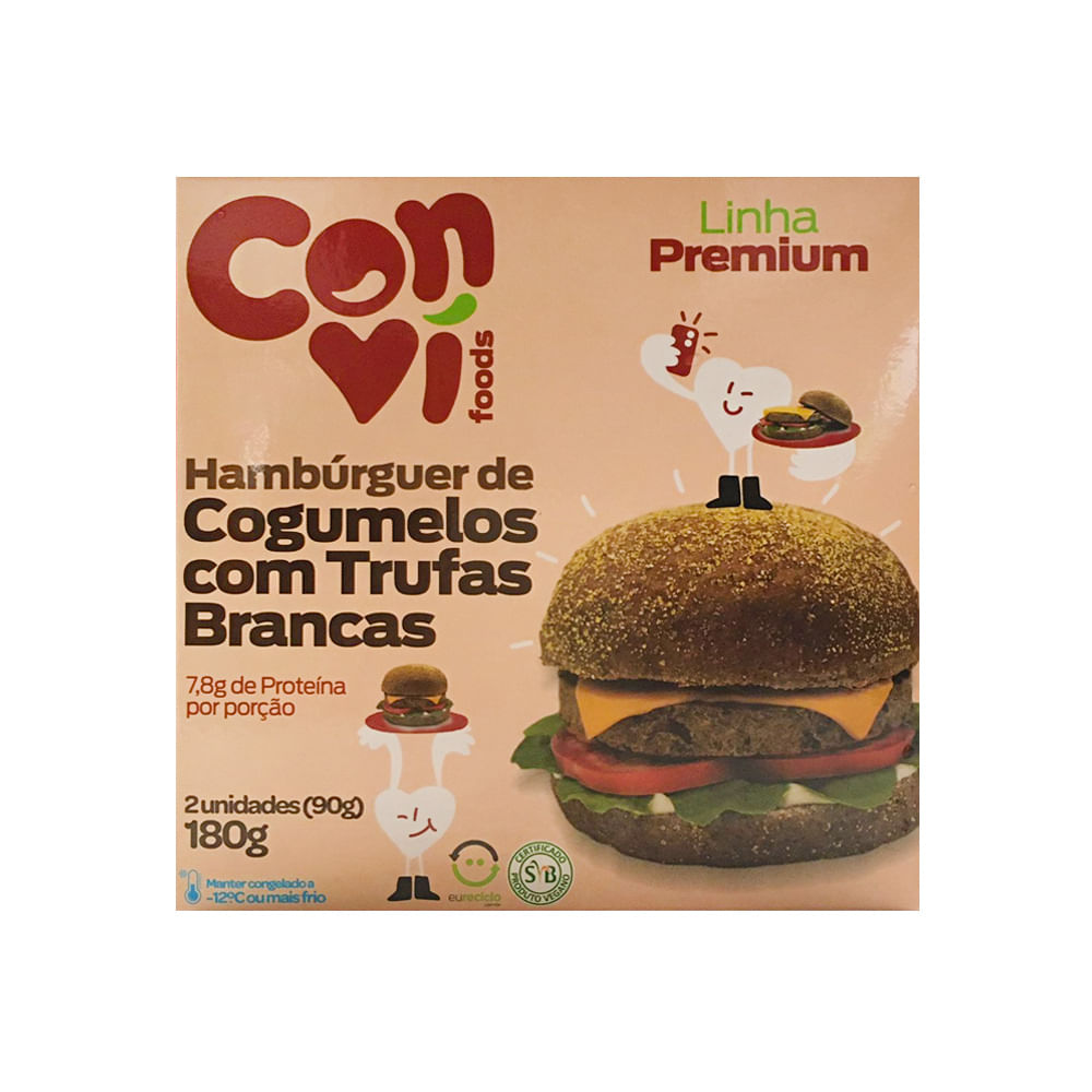 Hambúrguer de Cogumelos com Trufas Brancas 180g Conví Foods