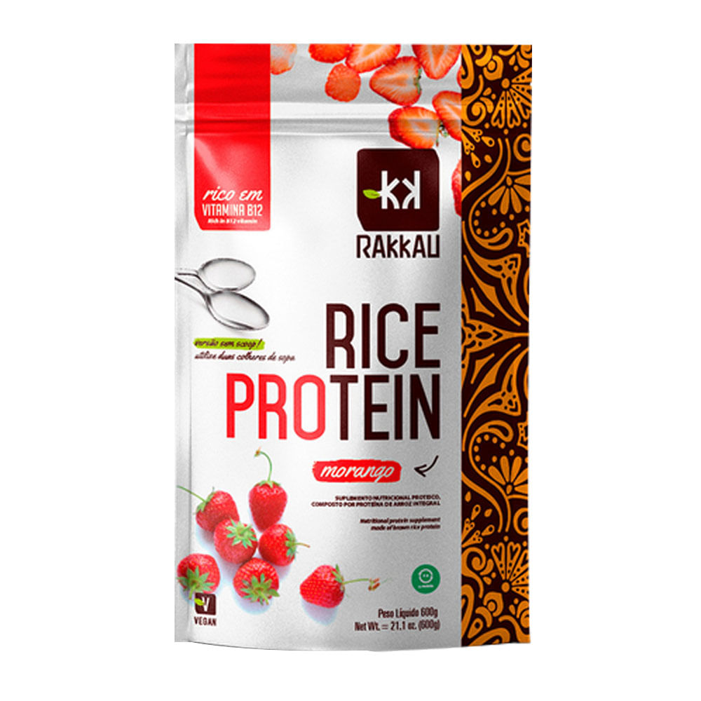 Rice Protein Morango 600g Rakkau