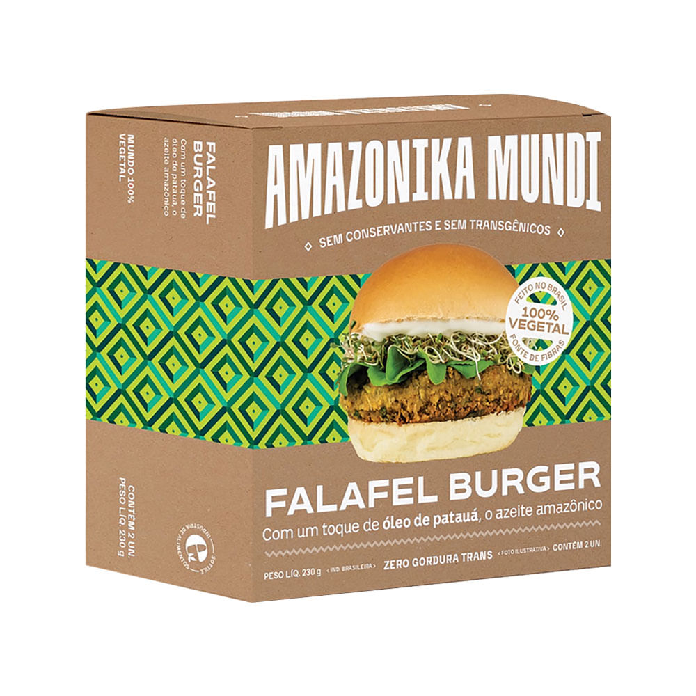 Hambúrguer de Falafel Vegano 230g Amazonika Mundi