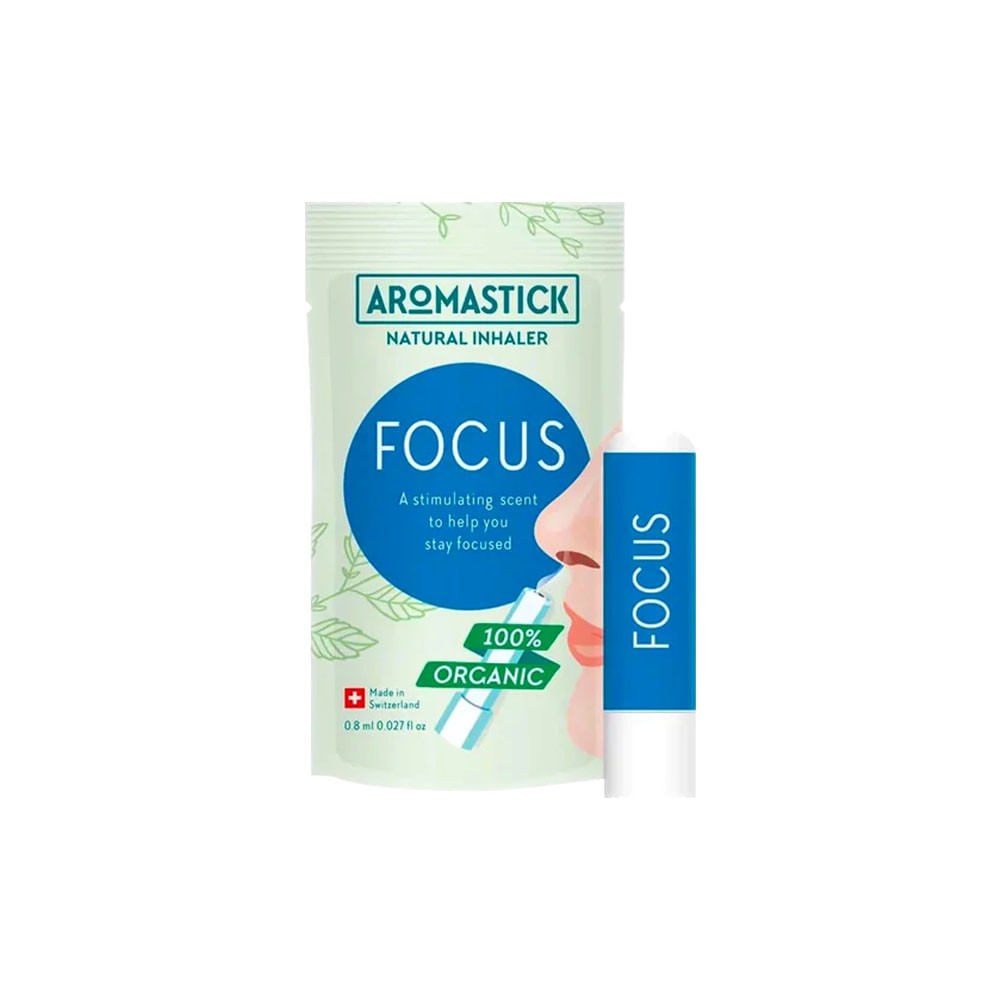Aromastick Focus Inalador Nasal Orgânico e Natural Para Foco 0,8ml