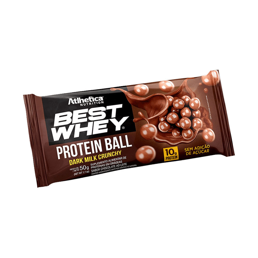 Best Whey Protein Ball Dark Milk Crunchy 50g Atlhetica Nutrition