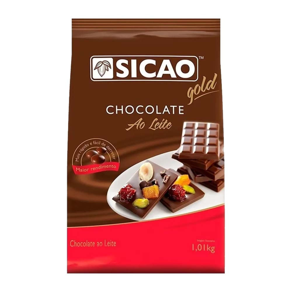 Moedas de Chocolate ao Leite Sicao Gold 1,01Kg Barry Callebaut