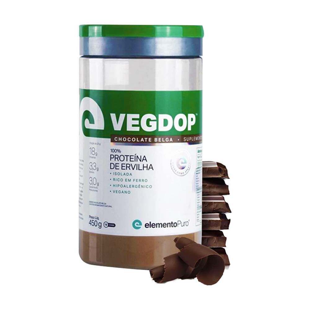Vegdop Proteína De Ervilha Sabor Chocolate 450g Elemento Puro