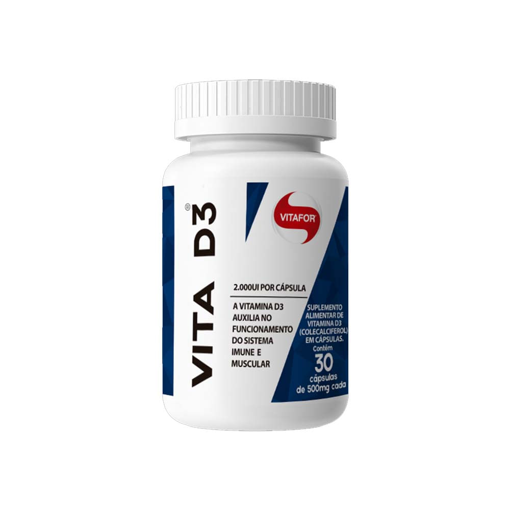 Vitamina D Vita D3 2000UI 30 Cápsulas Vitafor