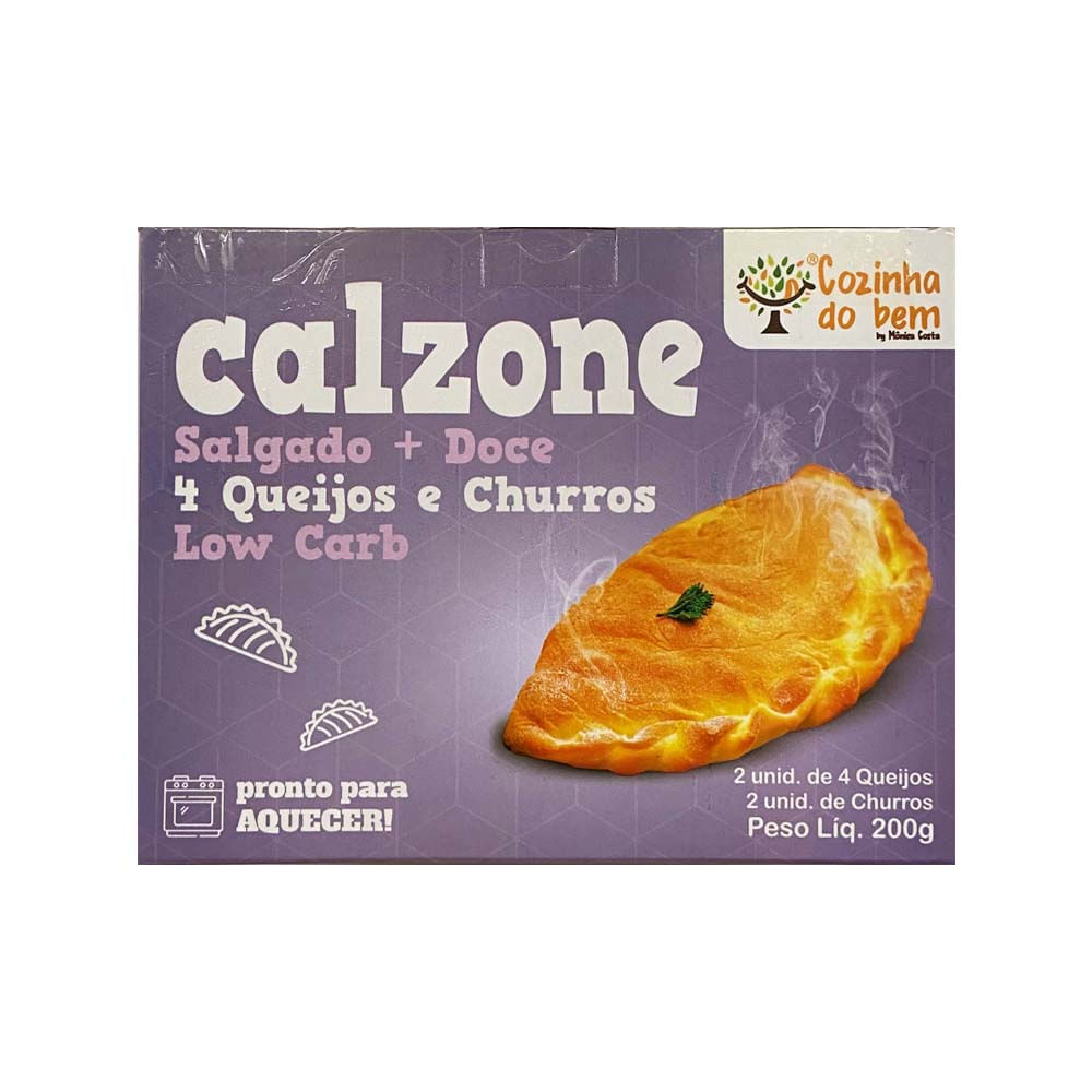 Calzone Low Carb Duo 4 Queijos e Churros 200g Cozinha do Bem