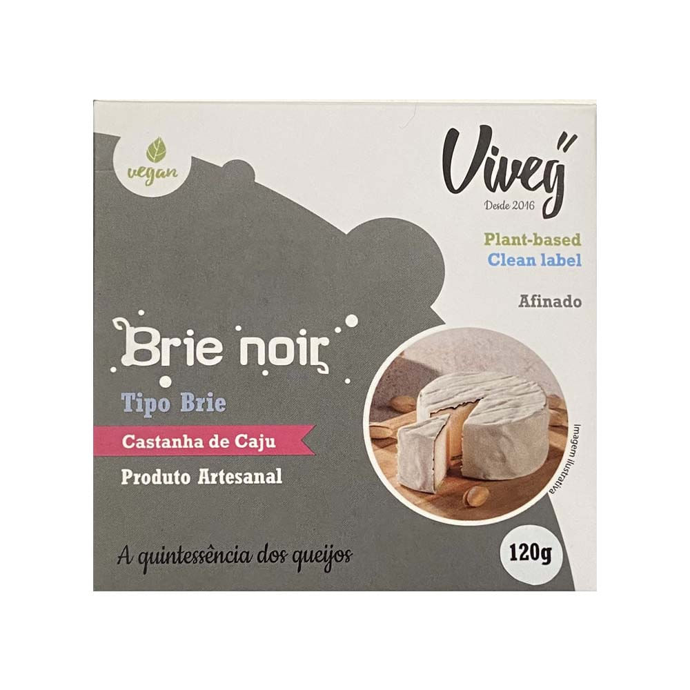 Queijo Vegano Brie Noir tipo Brie 120g Viveg