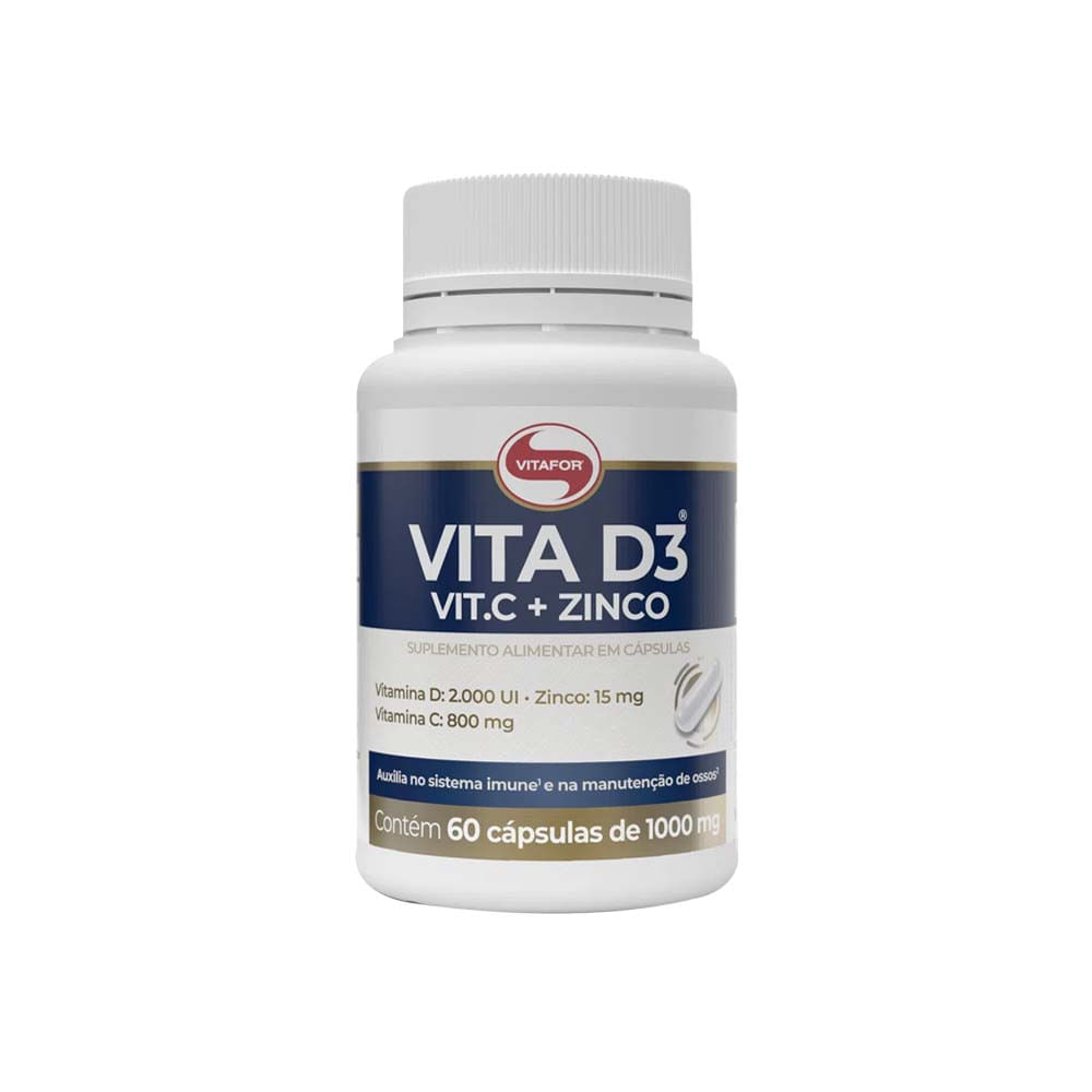 Vitamina D3 + C + Zinco 60 Cápsulas Vitafor