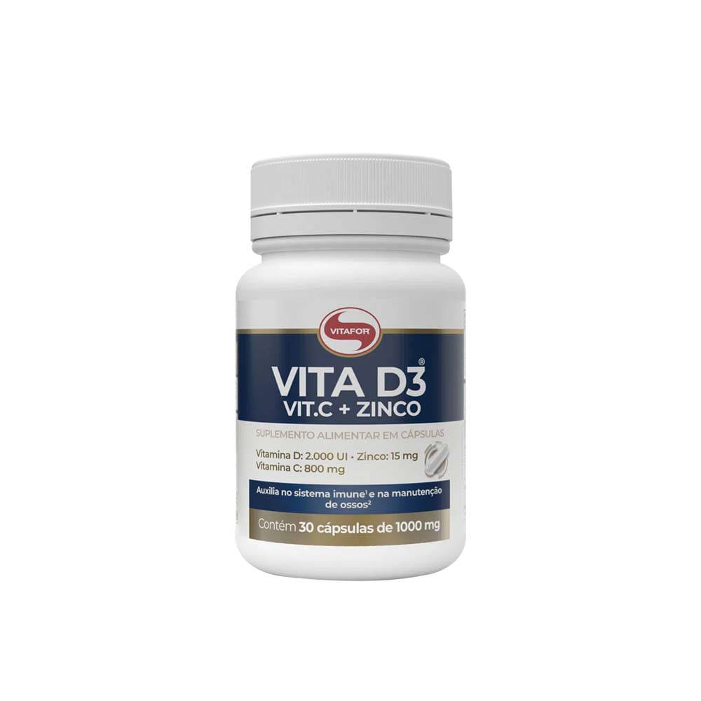 Vitamina D3 + C + Zinco 30 Cápsulas Vitafor