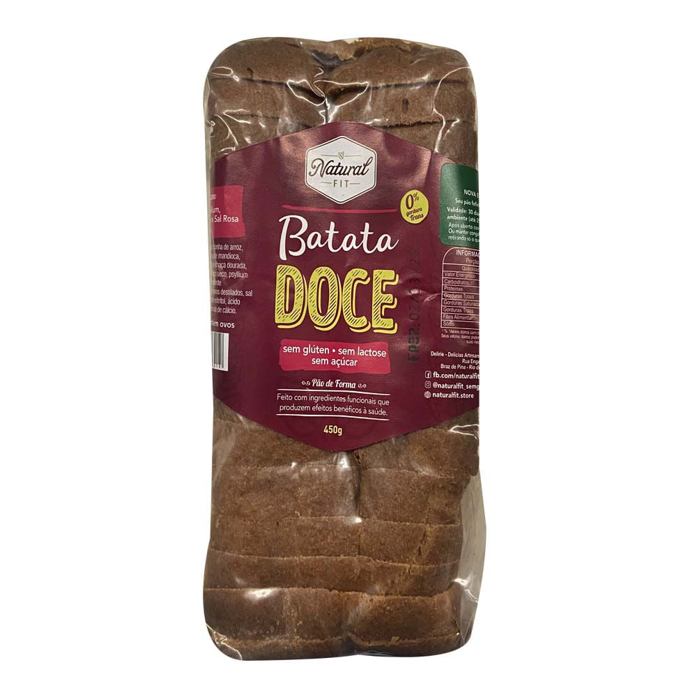 Pão de Batata Doce Sem Glúten e Lactose 450g Natural Fit