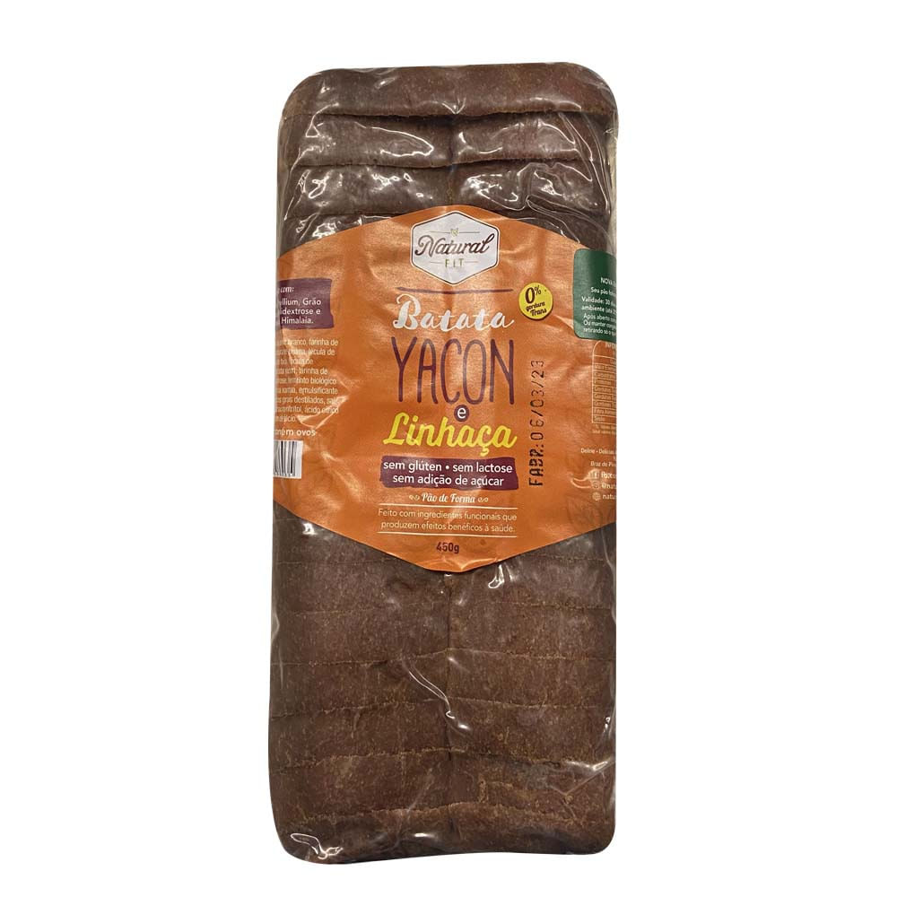 Pão de Batata Yacon e Linhaça Sem Glúten e Lactose 450g Natural Fit