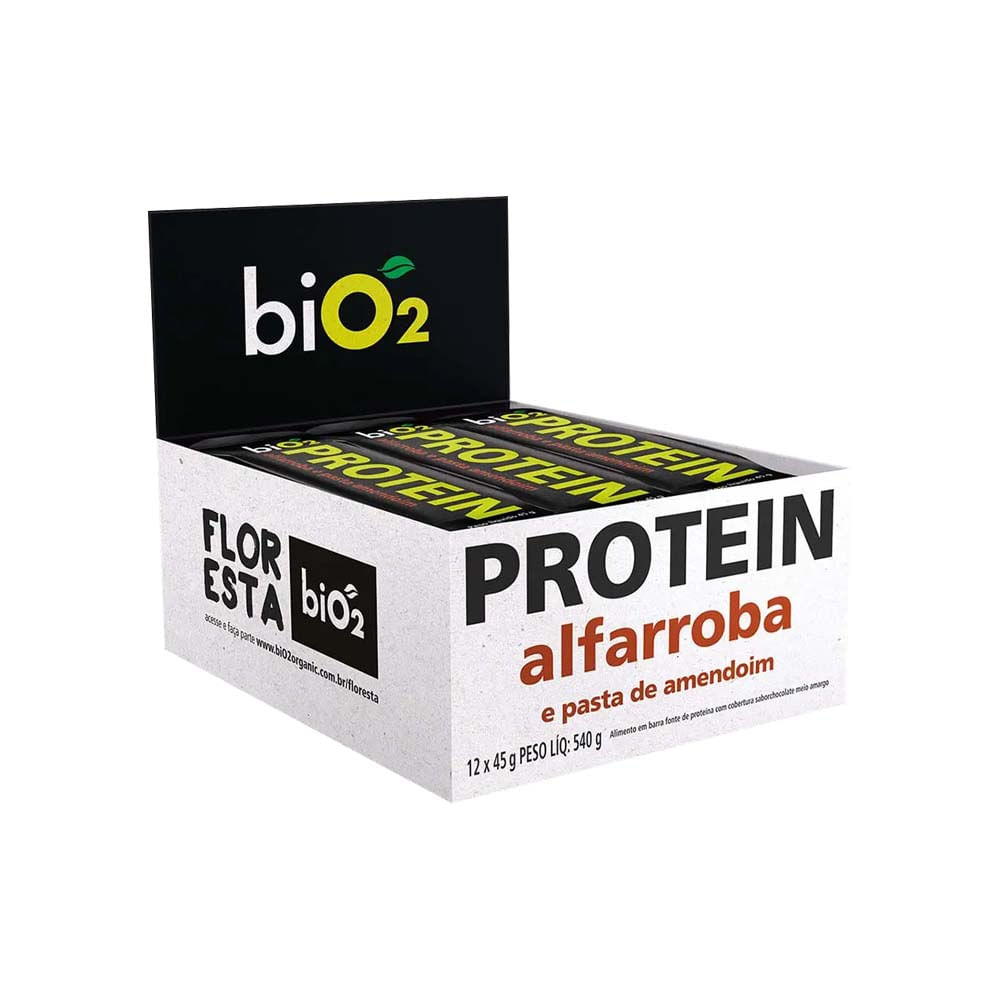 Barra de Proteína Vegana Alfarroba e Pasta de Amendoim 45g Bio2