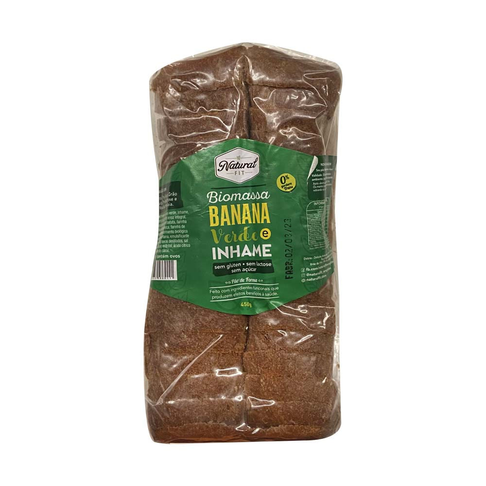 Pão de Banana Verde e Inhame Sem Glúten e Lactose 450g Natural Fit