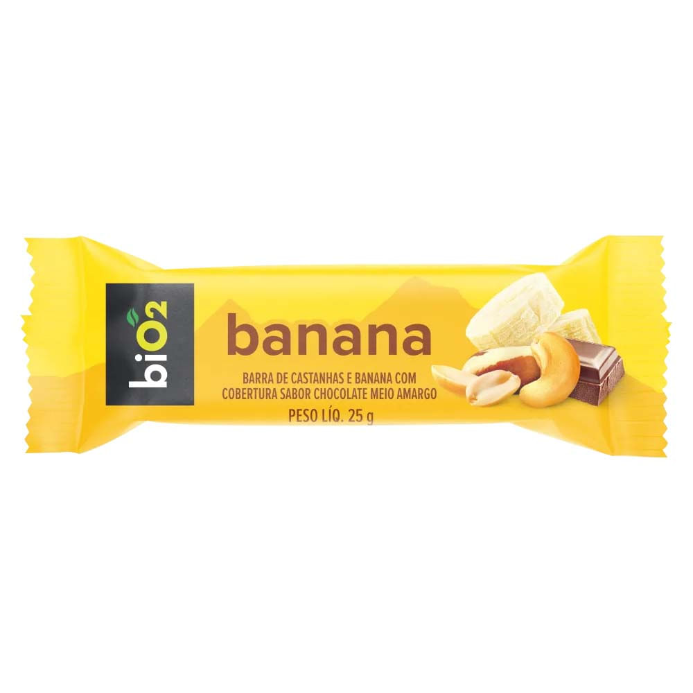 Barra de Castanhas e Frutas Banana com Chocolate 25g Bio2