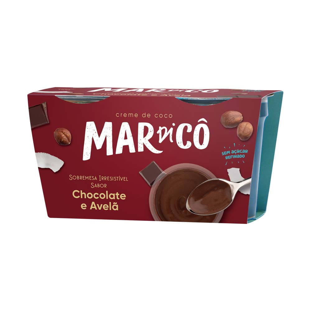 Creme de Coco Sabor Chocolate com Avelã 220g Mardicô