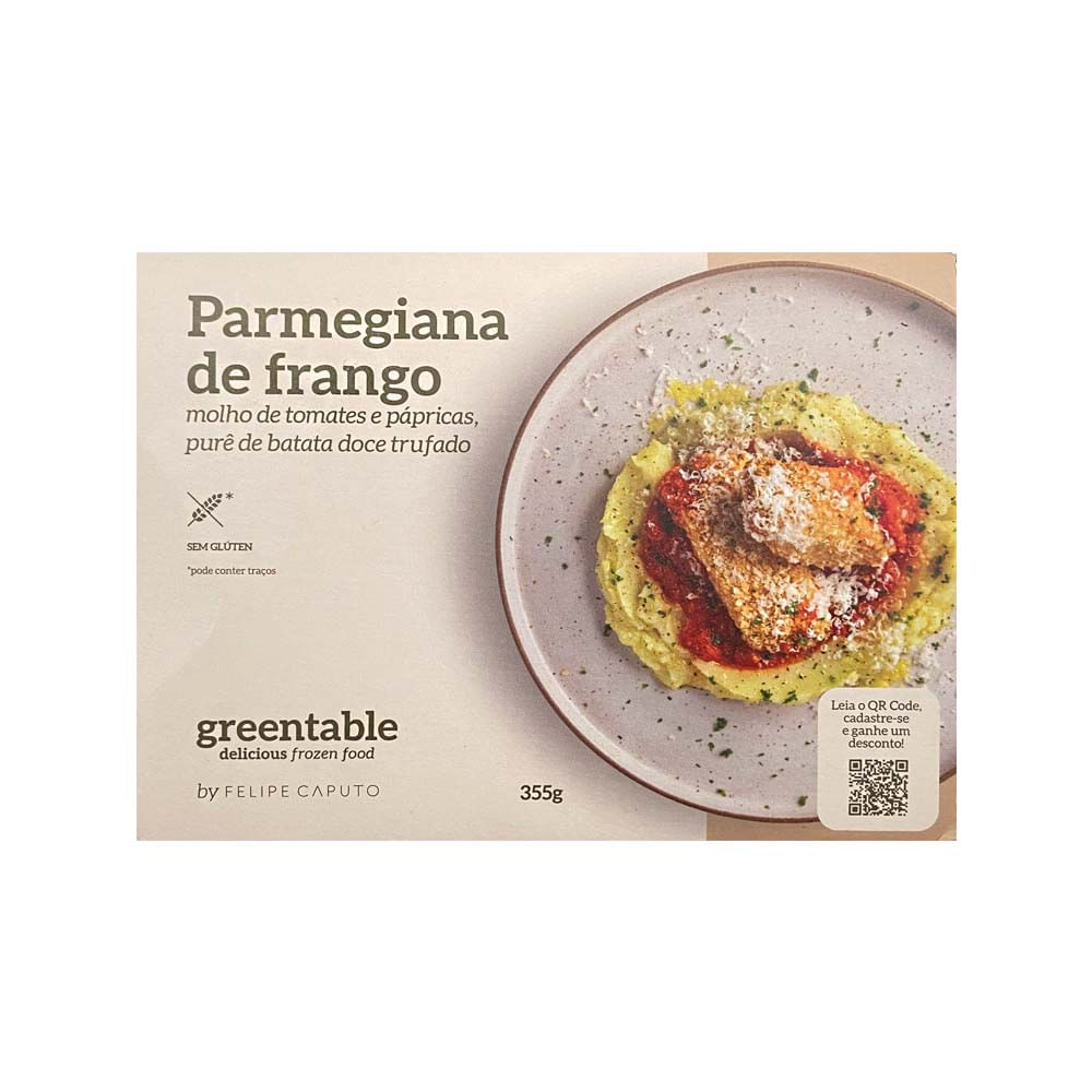 Parmegiana de Frango com Purê de Batata Doce Trufado 355g Green Table