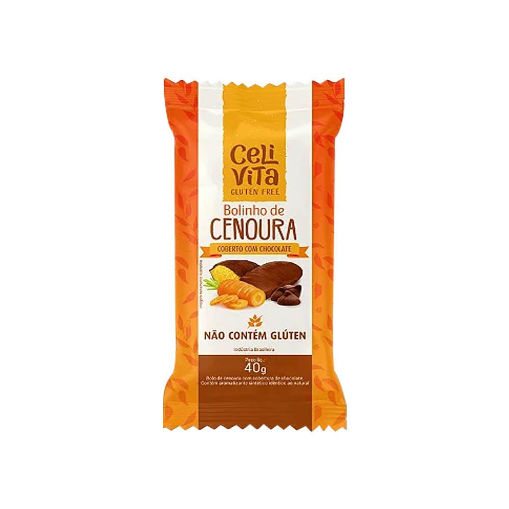 Bolinho de Cenoura Coberto com Chocolate 40g Celivita
