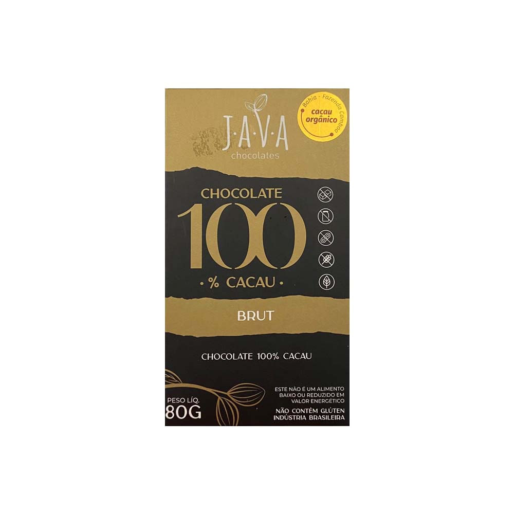 Chocolate Brut 100% Cacau 80g Java - Empório Quatro Estrelas