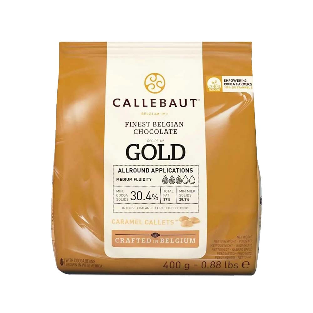 Moedas de Chocolate Branco com Caramelo GOLD 400g Barry Callebaut