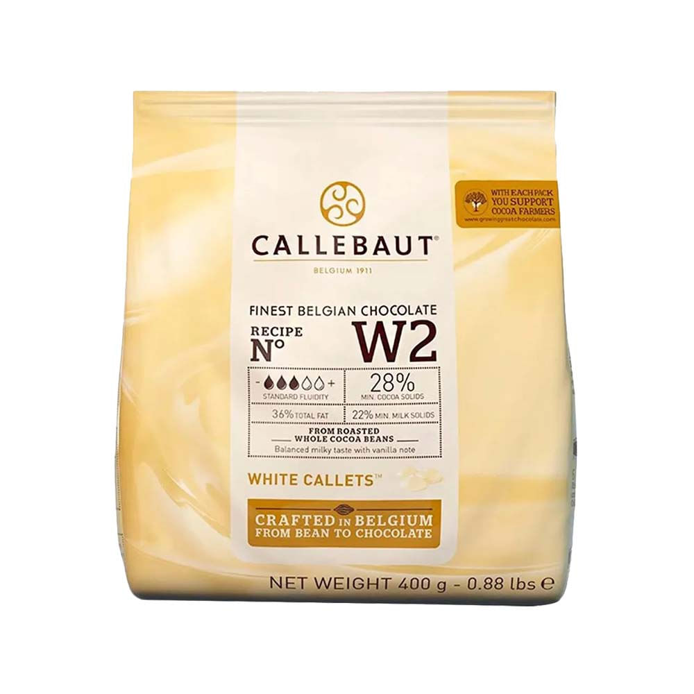 Moedas de Chocolate Branco W2 400g Barry Callebaut