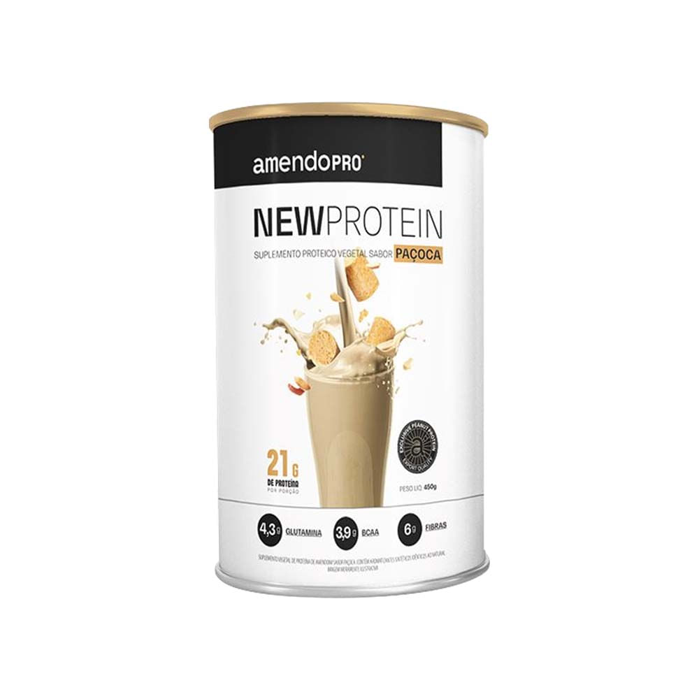 New Protein Proteína Vegetal de Amendoim sabor Paçoca 450g AmendoPro