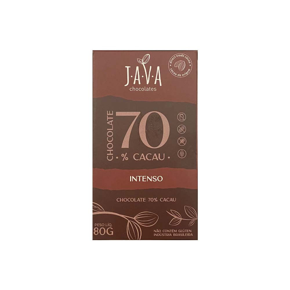 Chocolate 70% Cacau Intenso 80g - Java - Empório Quatro Estrelas