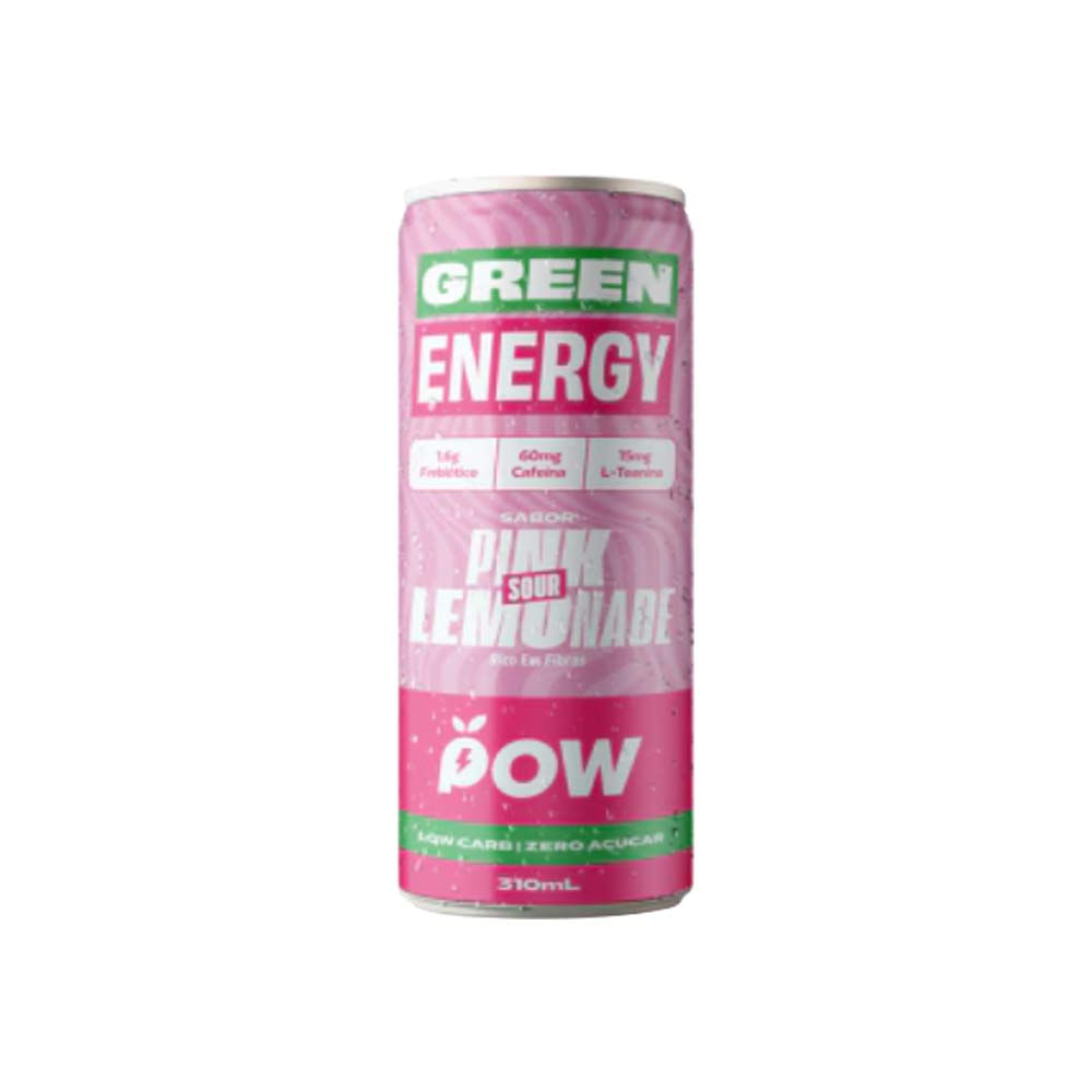 POW Green Energy Drink Pink Lemonade 310ml Push Matcha