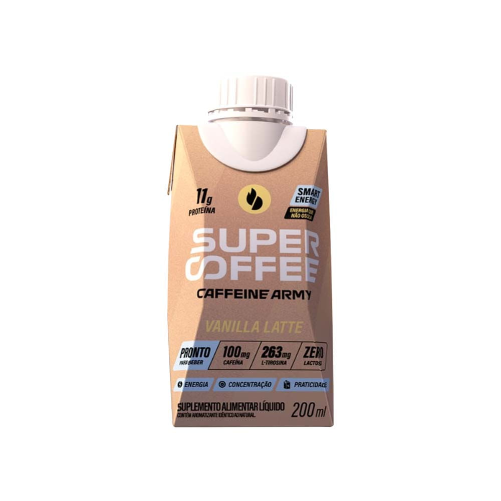 SuperCoffee Vanilla Latte Ready To Drink 200ml Caffeine Army