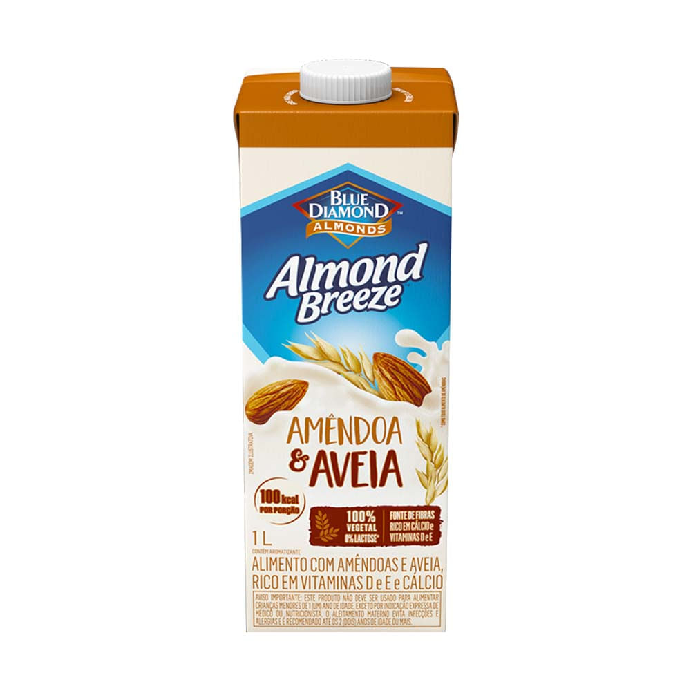 Bebida Vegetal de Amêndoas e Aveia Almond Breeze 1L Blue Diamond Almonds