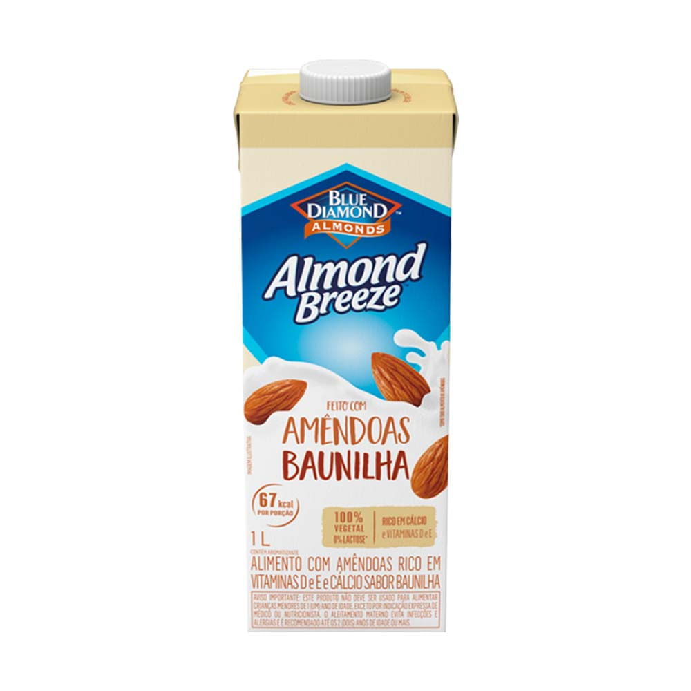 Bebida Vegetal de Amêndoas e Baunilha Almond Breeze 1L Blue Diamond Almonds