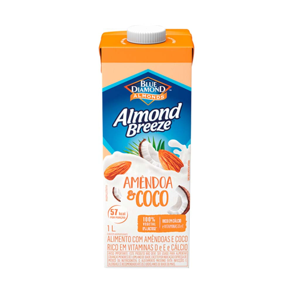 Bebida Vegetal de Amêndoas e Coco Almond Breeze 1L Blue Diamond Almonds