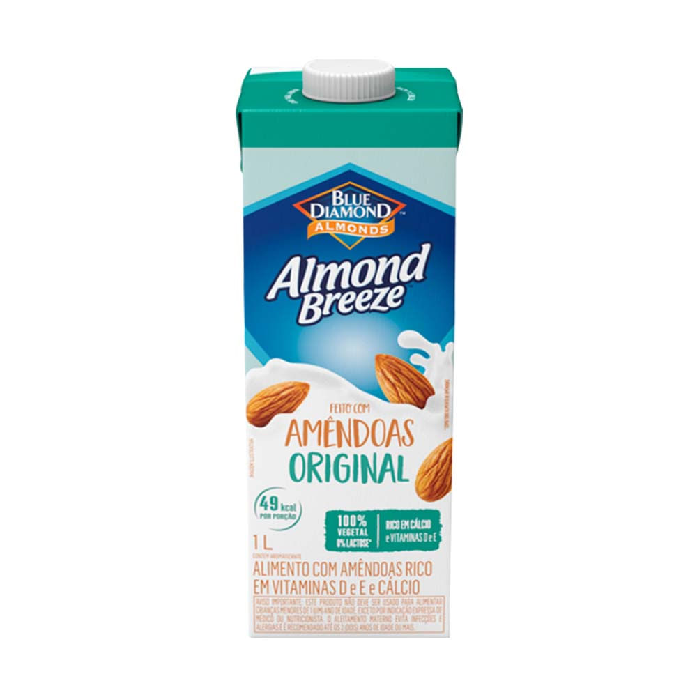 Bebida Vegetal de Amêndoas Original Almond Breeze 1L Blue Diamond Almonds