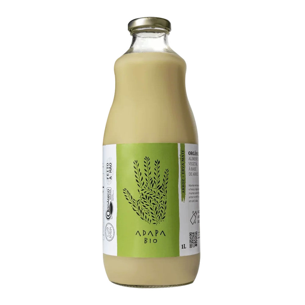 Bebida Vegetal de Arroz Orgânico com Erva Mate 1L Adapa Bio