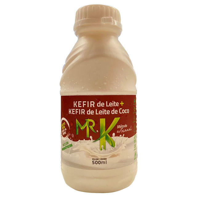 Bebida Fermentada Kefir Misto Leite e Leite de Coco 500ml Mr. Kefir