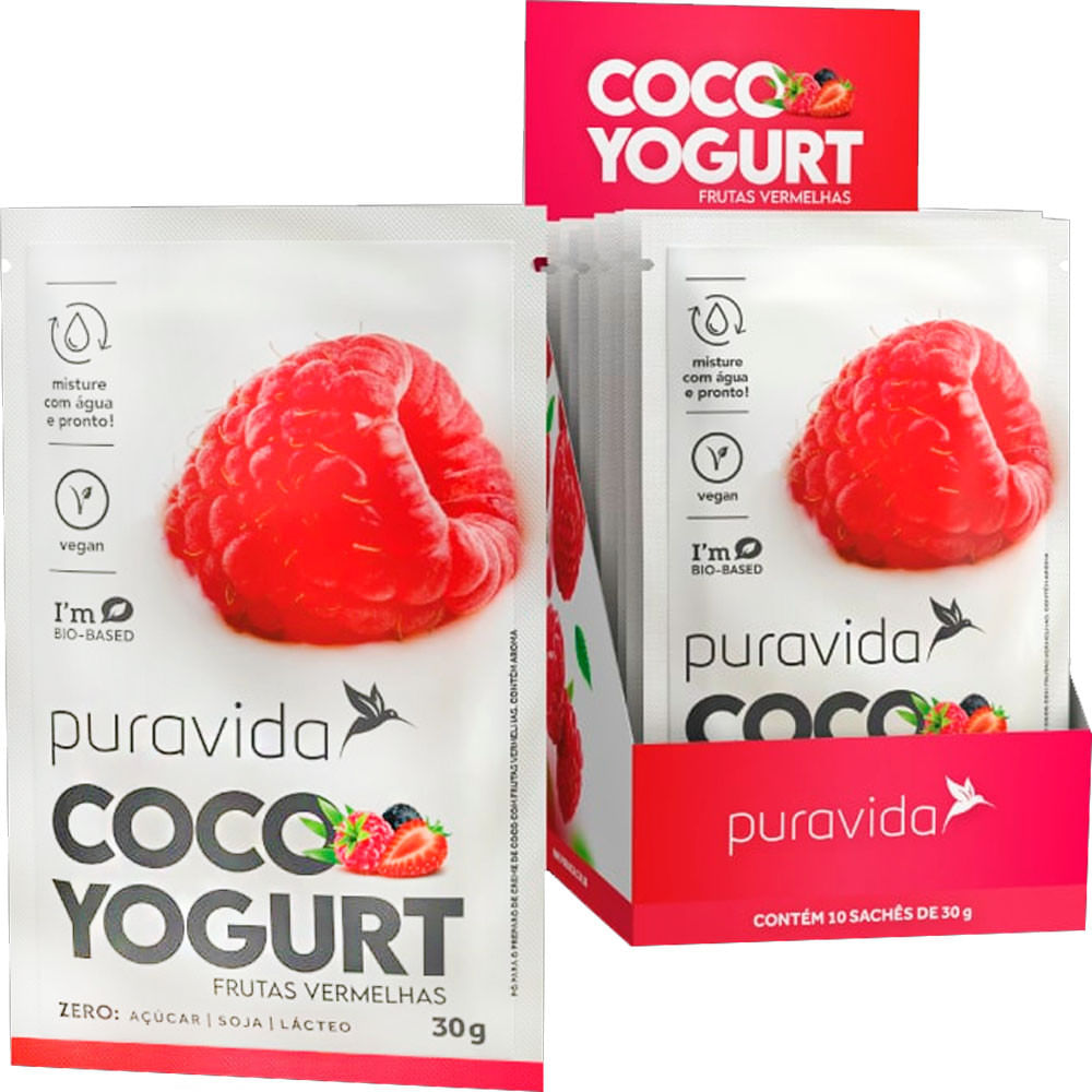 Cocoyogurt Frutas Vermelhas Yogurte a Base de Plantas 30g PuraVida