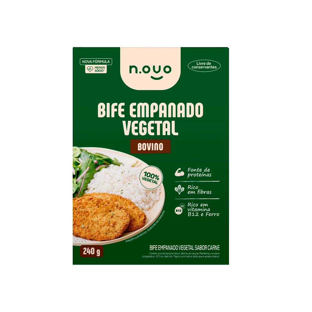 Bife Empanado sabor Carne à Base de Plantas  240g N.OVO